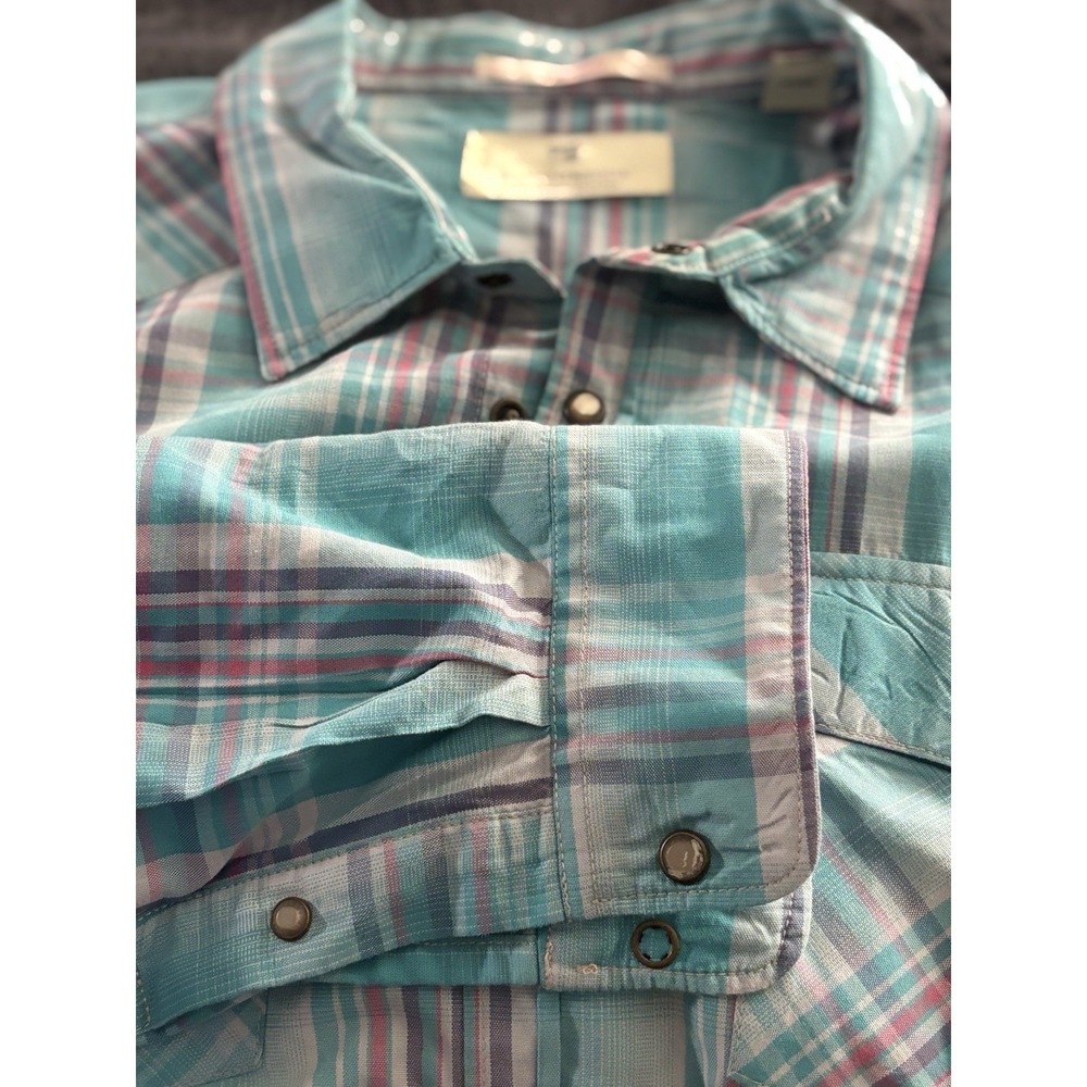 Scotch & Soda XXL Pearl Snap Western Long‎ Sleeve Plaid Sun Faded Amsterdam - Picture 5 of 9